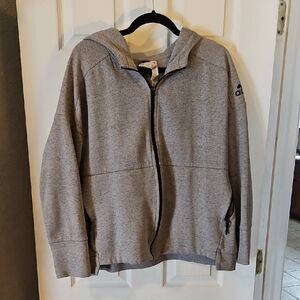 Adidas Heather Gray Full-Zip Hoodie